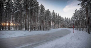 empty snowy road