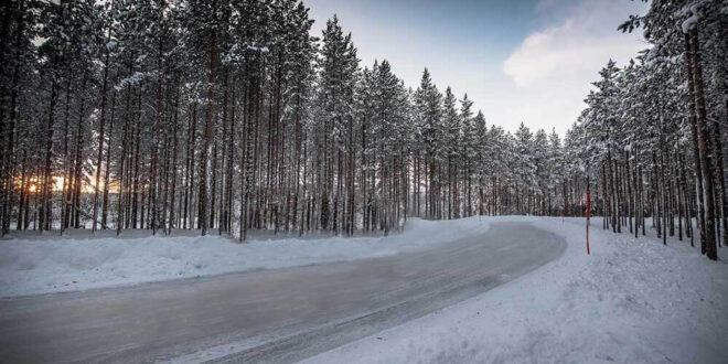empty snowy road