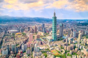 aerial view of cityscape at taipei center district taiwan 861177234 5b7f14a446e0fb005087f1e3