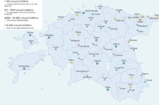 Visuaal Reoveeuuringu tulemused 28. juulist 2. juulini. Allikas Tartu Ülikool 2