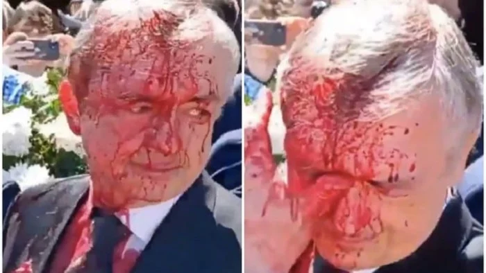 russian ambassador poland red paint screenshot