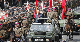 Polish president with army