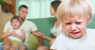 couple with children having quarrel