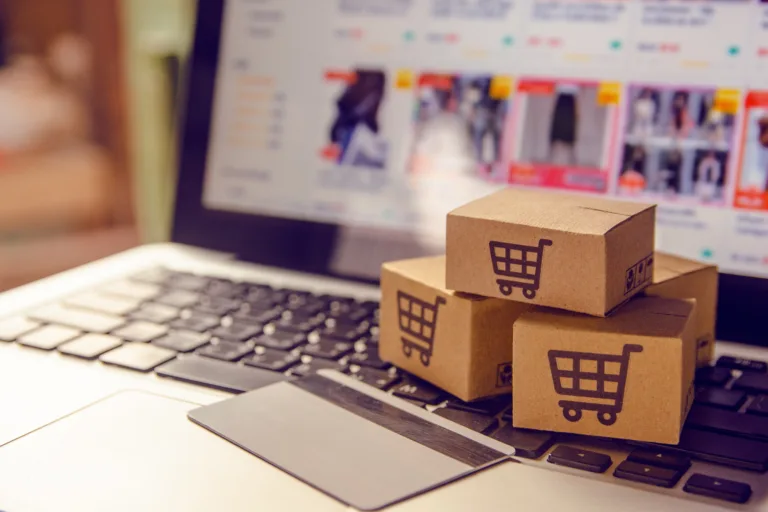 Shopping online concept - Shopping service on The online web. wi