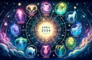 An illustration showing the 12 zodiac signs each