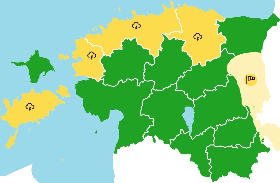 ILMATEENUSTUS väljastas 4 maakonnale 1 taseme tormi hoiatuse 1 ilmateenistus