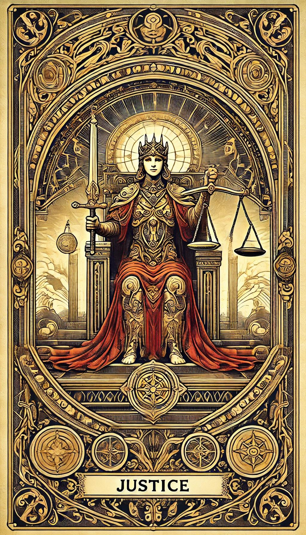 Laupäev 20.09.2025 Tarokaart on ÕIGLUS 1 tarokaart Õiglus